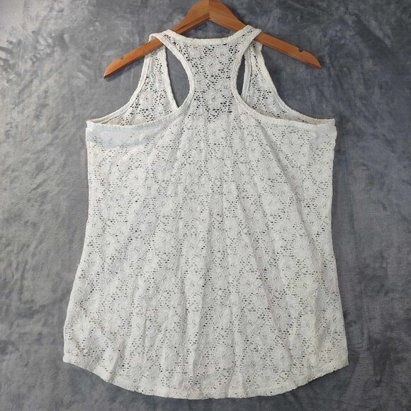 Maurices Women's XXL White Boho Lacy Conquette Preppy Babydoll Fairy Tank Top - Picture 6 of 9